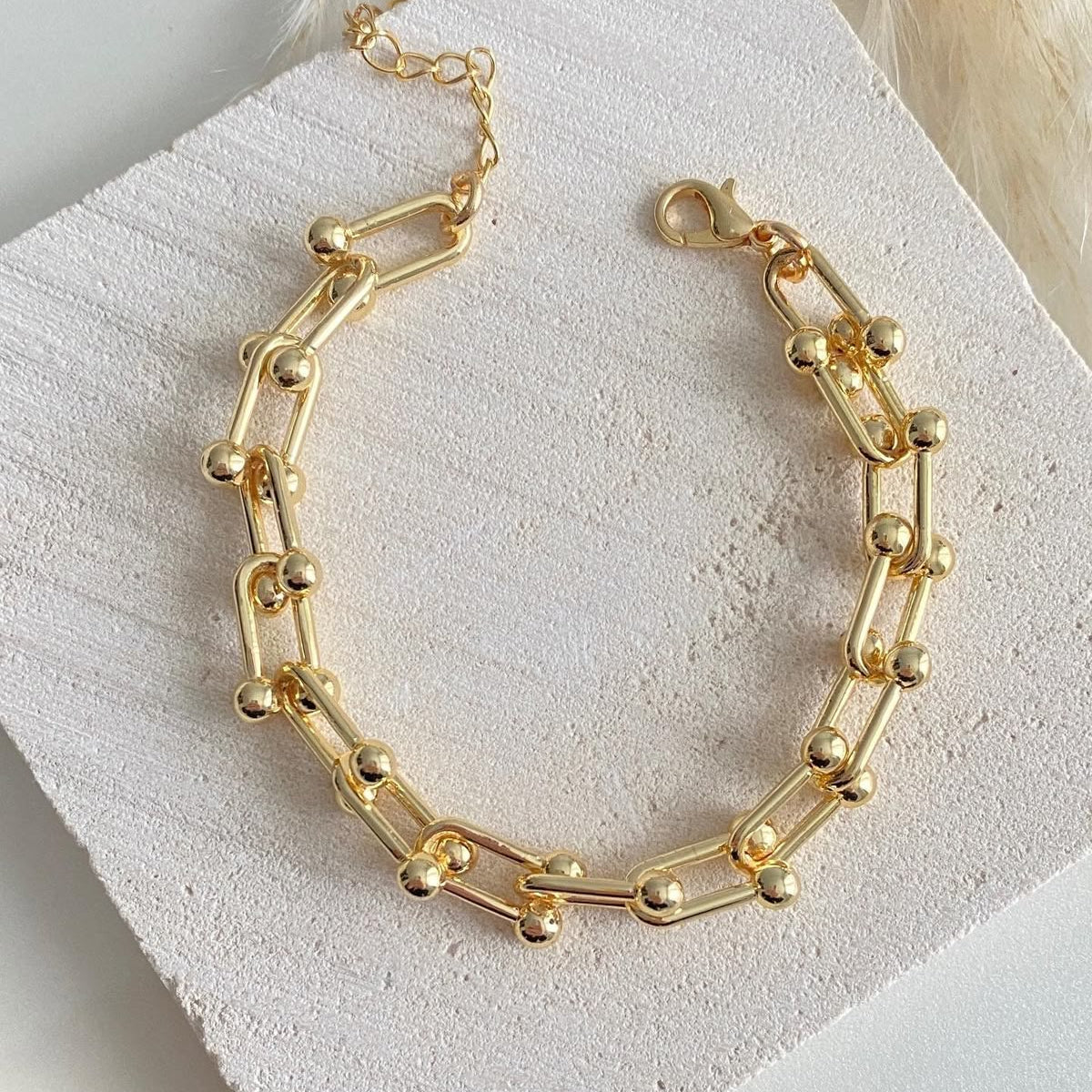 Bold Link Gold Bracelet