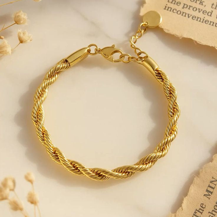 Twisted Gold Rope Bracelet